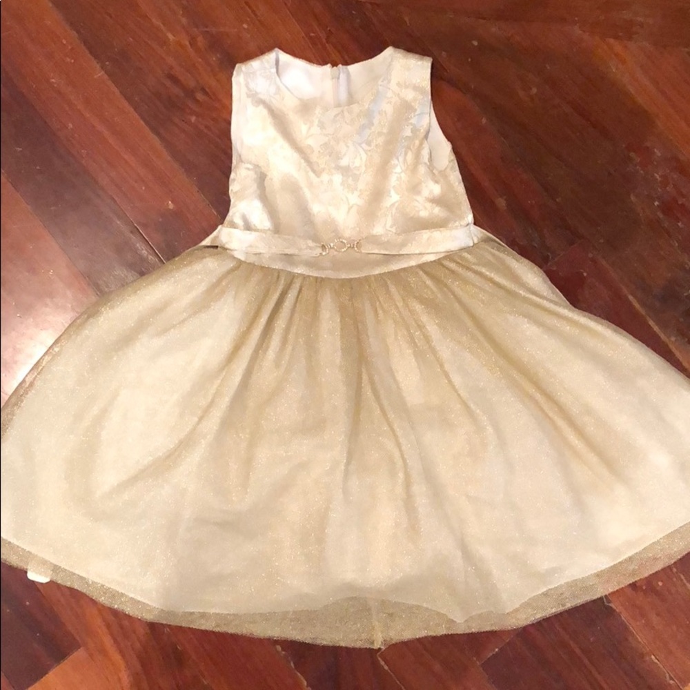 Girls gold Holiday dress